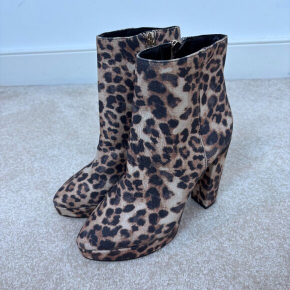Jessica Simpson Women's JS-Selmie Ankle‎ Boots Leopard Print Size 5.5M NWOT - Picture 1 of 10